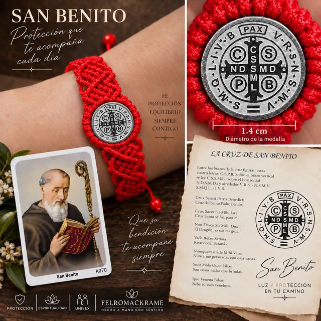 Pulsera De San Benito Plateado